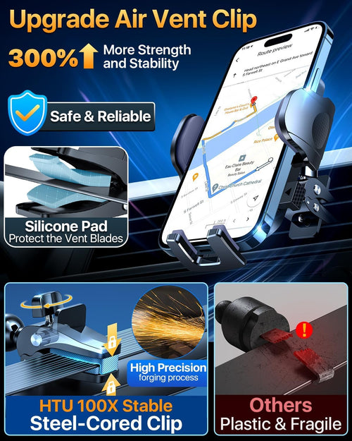 Revolutionary Military-Grade Car Phone Mount with 360° Rotatable Suction - Ultimate Stability for iPhone 17 Pro Max & Samsung Galaxy