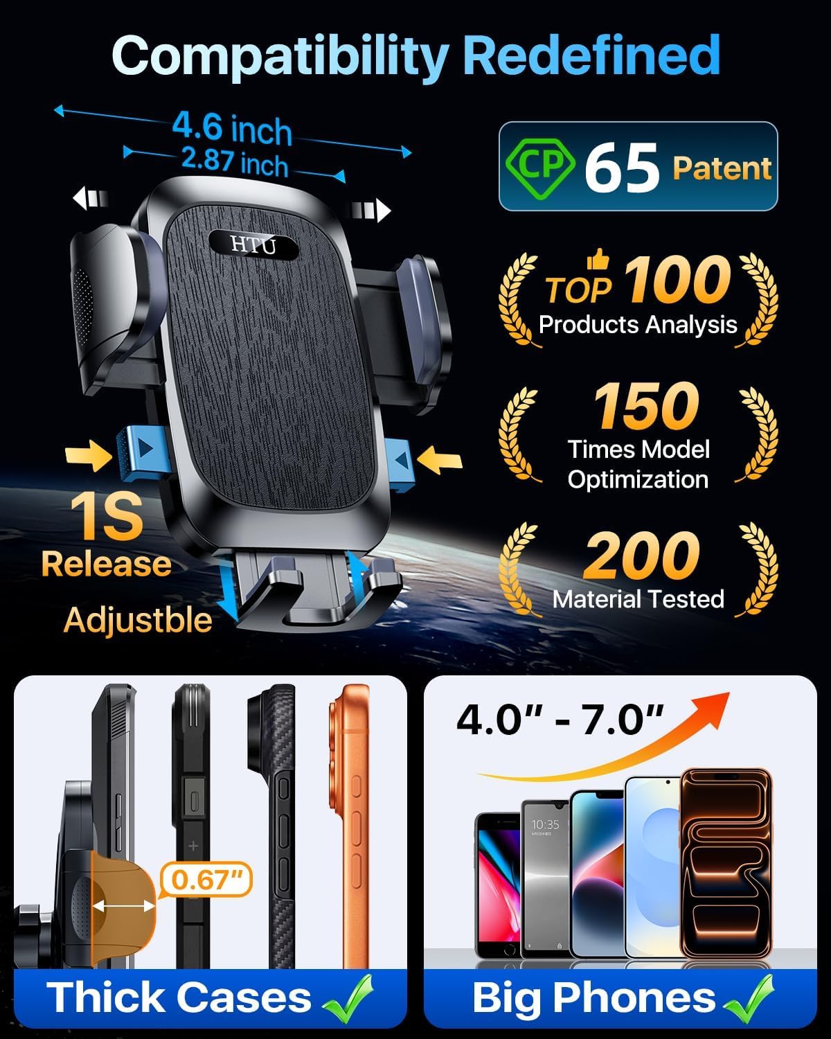 Revolutionary Military-Grade Car Phone Mount with 360° Rotatable Suction - Ultimate Stability for iPhone 17 Pro Max & Samsung Galaxy