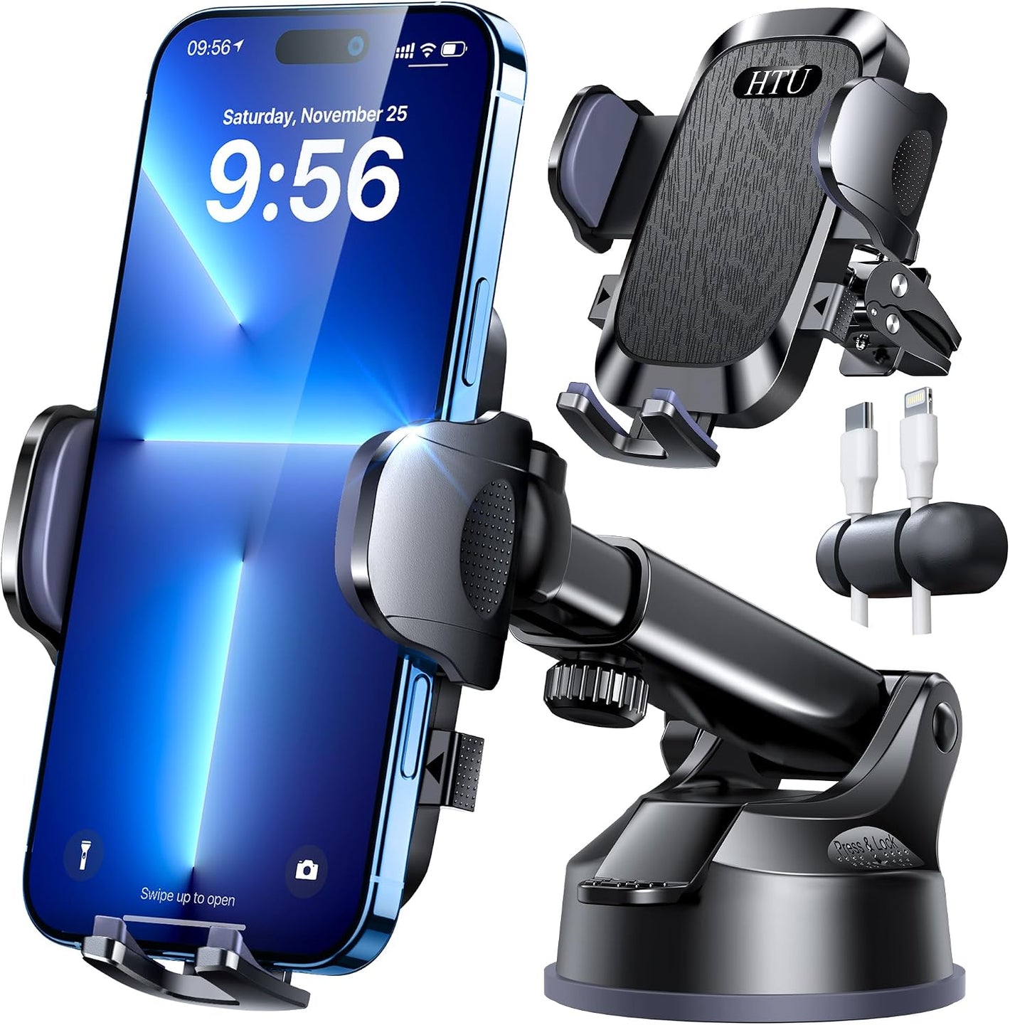 Revolutionary Military-Grade Car Phone Mount with 360° Rotatable Suction - Ultimate Stability for iPhone 17 Pro Max & Samsung Galaxy