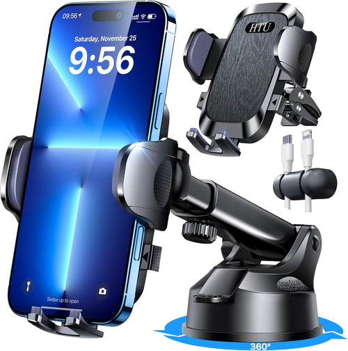 Revolutionary Military-Grade Car Phone Mount with 360° Rotatable Suction - Ultimate Stability for iPhone 17 Pro Max & Samsung Galaxy