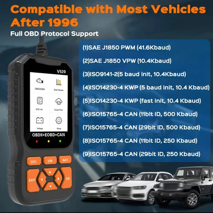 OBD2 Scanner Live Data Professional Mechanic OBDII Diagnostic Code Reader Tool for Check Engine Light Cloud Printing Daul UI Mode Fathersdaygift - HardPrix .com
