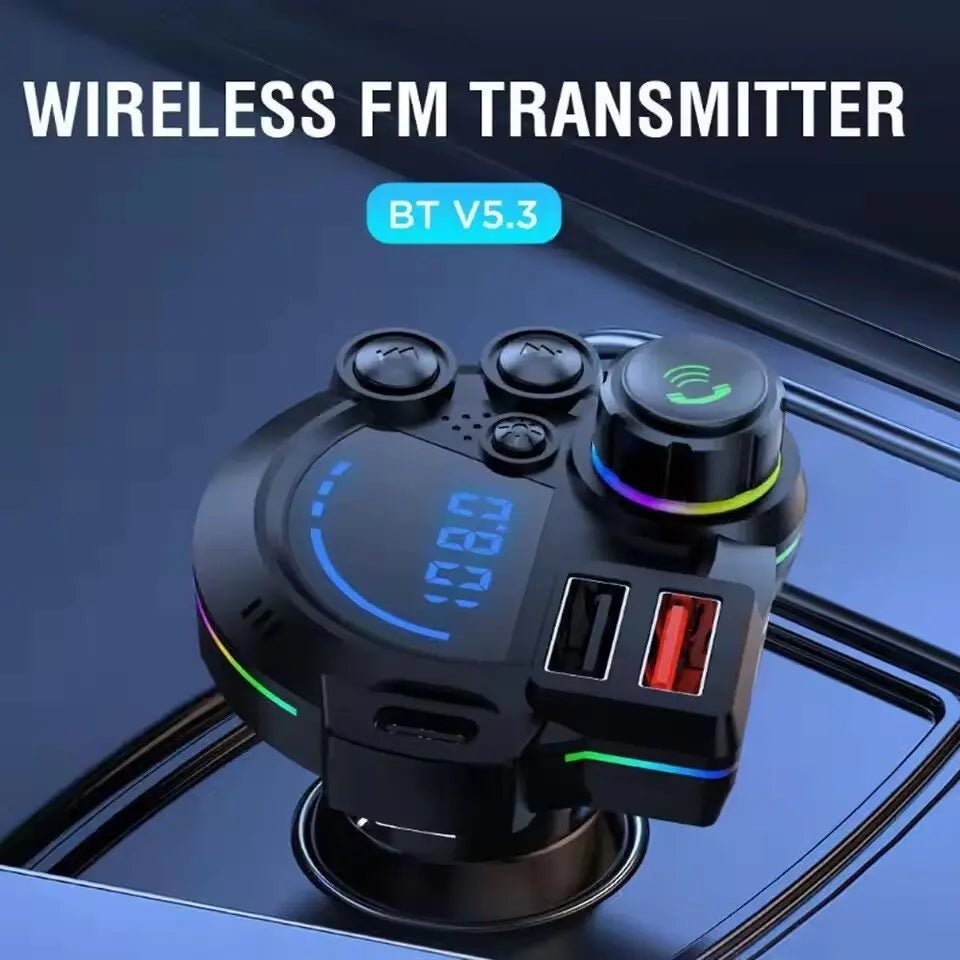 【Summerfinds】Pd 20W Type-C Car Charger & Bluetooth 5.3 FM Transmitter, Wireless MP3 Player with Dual USB Ports, Bass Sound Enhancer, RGB Glowing Radio Adapter, Hands-Free Calls, Car Accessories & Road Trip Essentials, Compatible with 12V-24V - HardPrix .com